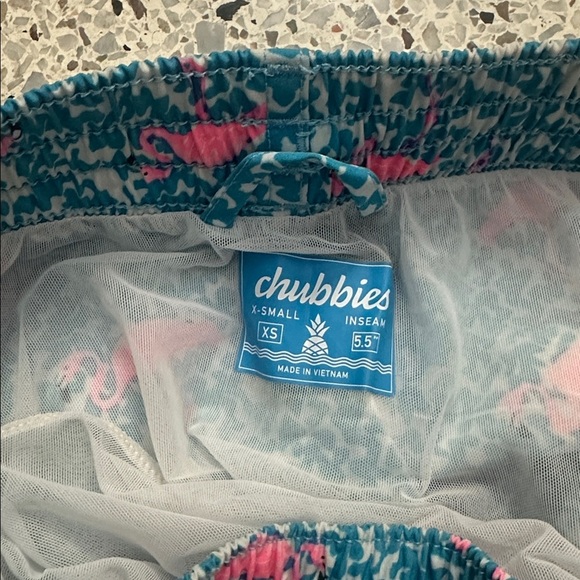 Chubbies The Domingos are for Flamingos pink turquoise trunks XS swim - Picture 6 of 8